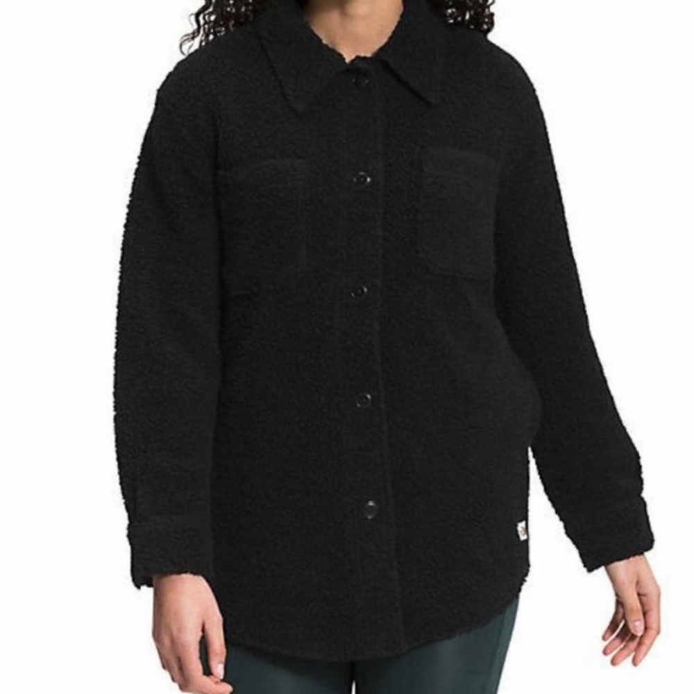 The North Face Women's Wool Sherpa Harrison Shirt Jacket Black Size Small